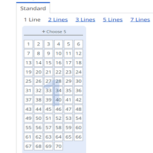 Mega Luck Main numbers